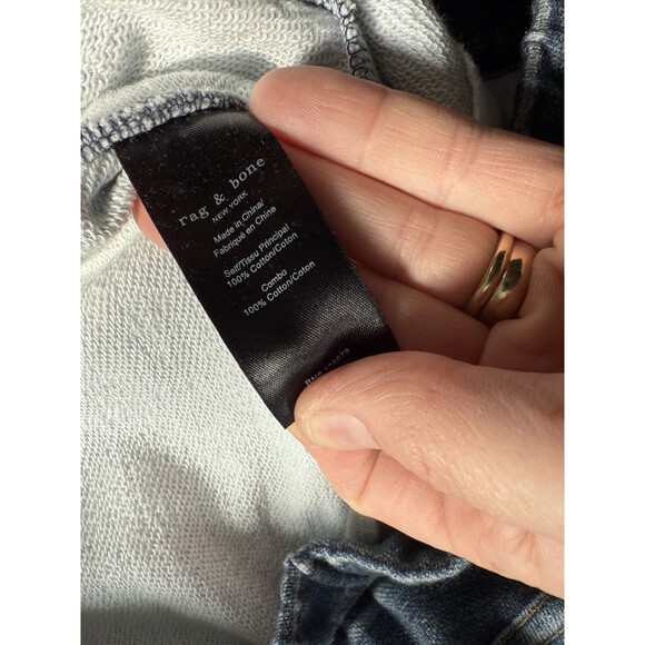 Rag & Bone Miramar Jogger Lucas Photo Printed Faux Jean Sweatpants L Large Blue - Picture 10 of 10